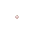 Detailed view of heart-shaped pink enamel pendant with golden alloy keyhole detail - Pink Heart Lock