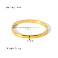 Detailed specs of the 18K gold plated titanium bangle with 60mm diameter and 5.7mm width - 5.7mm / Gold