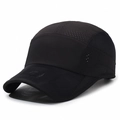 Casquette de baseball noire respirante à séchage rapide pour le sport en plein air - Réglable / Noir