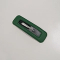 Elegante fermaglio per capelli BB in pelle PU verde scuro con finitura testurizzata e metallo - Rettangolare / Verde