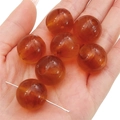 Amber acrylic beads with large holes held in palm for DIY jewelry making - Amber Round Bead (5pcs/pack) / 20mm