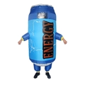 Funny blue energy drink can inflatable costume with a red energy logo and lightning print - Drink / One Size