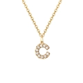 Minimalist 14K gold plated necklace with micro-paved C-letter sparkling zircon pendant - Letter C-14K Gold