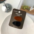 Set of two oval acetate hair clips in amber and black on premium cardboard packaging - Duckbill Hair Clips / 2 Pcs/Set / Brown
