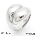 French style chunky silver dome ring in polished titanium steel for women, 19mm wide - US 7 / Streamlined Organic Shape (KR110669-K) / Silver