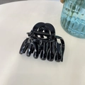 Large black matte pumpkin shark hair clip for thick hair shown on a white surface - Glossy Black