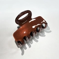 Elegant brown acetate hair claw clip with shimmering glitter finish on white background - Strange Claw-Coffee / 5.7cm