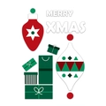 Christmas window static stickers with Merry Xmas text and green gift box designs - SDHZUV-09 Christmas Hanging Ornaments / Small 40*60CM