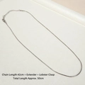Chaîne serpent en acier inoxydable argenté avec fermoir mousqueton, 42cm à 50cm - Collier ras-du-cou