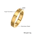 Anillo de corazón 4mm de acero inoxidable dorado pulido con piedras de circón - US 5 / Dorado