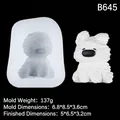 Puppy dog silicone DIY mold for resin crafts with finished plaster model and measurements - 2#B645 Dog