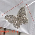 Golden butterfly brooch with silver rhinestones measuring 3.7cm by 2.5cm and weighing 5.5g - Gold Full Rhinestone Butterfly