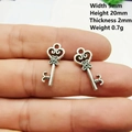Pendentif clé cœur en alliage argenté 9x20mm pour création bijoux DIY 8# - Style 8 Clé Cœur