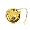 Infusor de té con forma de pájaro dorado en acero inoxidable 304 con cadena y base - Pájaro + Bandeja Redonda