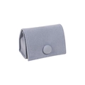 Portable morandi blue velvet jewelry pouch with snap button for rings and earrings - Blue Gray