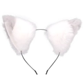 Serre-tête oreilles de chat en fausse fourrure blanche et lilas pour cosplay et fête - Mélange Blanc Gris