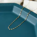Elegant gold-tone lip chain necklace in stainless steel with a polished finish - 45 cm / Lip Chain Thick (Gold)