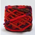 Filato di ciniglia spesso misto rosso arancio e viola per progetti di maglia DIY - Vino Khaki Rosso