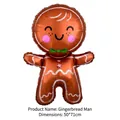 Gingerbread Man foil balloon for Christmas decor in bronze color, size 50x71cm - Large Gingerbread Man / 50x71cm