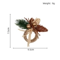 Christmas napkin ring with pine cones and green needles, 7.5x9.5cm festive table decor - Gold Berry Pinecone Needle Napkin Ring