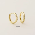 Classic S925 sterling silver hoop earrings with gold finish and 10mm pavé crystals - 10mm / Gold