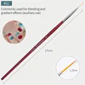 Misscheering #02 professional nail art liner brush with 12.5mm fine tip for thin lines - Rosewood Handle Liner Brush 2# (12.5mm)