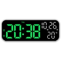 Reloj despertador digital LED negro con pantalla verde y blanca sobre fondo blanco - Carcasa Negra LED Verde