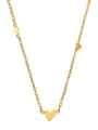 Macro shot of three polished gold heart pendants on a sleek minimalist chain necklace - Gold Heart Necklace