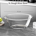 Transparent 5L mixing bowl with 32.5cm diameter for kneading dough and food prep - Large Mixing Bowl Clear
