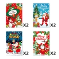 Pack de 8 pegatinas navideñas para botellas con 4 diseños de Papá Noel y muñecos de nieve - 8 Hojas/Paquete (Y-00284)