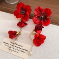 Perno per orecchini in argento - Rosso