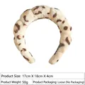 Leopard print plush sponge headband in creamy white and coffee brown color - 6# Beige Leopard Style