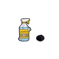 Broche de esmalte frasco de spray con margarita y texto de positive vibes amarillo - Positive Vibes (Botella de spray amarilla)