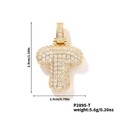 Collana hip hop dorata con ciondolo a lettera T e intarsio in zircone per uomo donna - Pendaglio oro lettera T