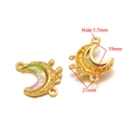 Goldener Mondsichel-Anhänger mit Perlmutt-Inlay und detaillierten Größenangaben - 19*21mm Gold Mond Mit Buntem Stein - Farbe 01