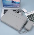 Borsa grigia per laptop da 14 pollici con custodia accessori e fodera in velluto antiurto - Grigio + borsa di alimentazione