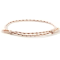 Handmade woven friendship bracelet with beige and coffee cotton cord and copper beads - Beige Light Coffee