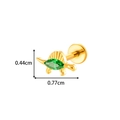 Golden titanium turtle labret stud with green marquise zircon and size details - Gold Turtle/Dinosaur Style (T2560-5#Gold) / Gold/Green