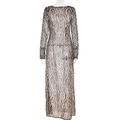Bohemian jurk met zebraprint, lange mouwen en transparant mesh in bruine tinten - S / Bruine Zebraprint