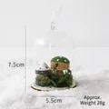 Miniature glass dome mushroom decor with moss base and 7.5cm height, weight 28g - Hanging Small Glass Dome - Mushroom A (28g)