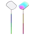 Rainbow stainless steel heart lash extension inspection mirror with non-slip handle - Square / Colorful