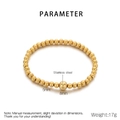 Macro detail of 18K gold plated stainless steel beads with 5mm and 8mm diameter specs - 5mm/8mm Bead Combination / Gold (KB186702-Z)