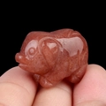 Mini natural red aventurine crystal pig figurine carved for animal stone decoration - Purple Aventurine
