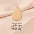 Colgante de gota en oro rosa sobre seda, dije de acero inoxidable de 30x20mm - Oro rosa