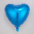 18 inch bright blue heart shaped foil balloon with metallic finish and smooth edges - Blue