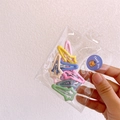Star-shaped colorful metal hair clips for girls packed in a clear bag with a thank you sticker - Meteor Shape (10Pcs)