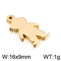 Colgante niño de acero de titanio dorado pulido mide 16x9mm y pesa 1g - Oro Niño Estilo 4 (KLJ2385-Z) / 16*9mm