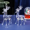 Clear acrylic Christmas deer pendant with faceted cut design measuring 14.5x8.3cm - Jumping Reindeer (HQZX21)