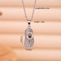 Silver boots pendant necklace in titanium steel with shimmering zircon stones and chain - Iced Out Sneakers Silver