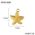 Detailed view of gold starfish pendant with dotted texture, 1.7cm size and top loop - Gold Starfish (1.7cm)